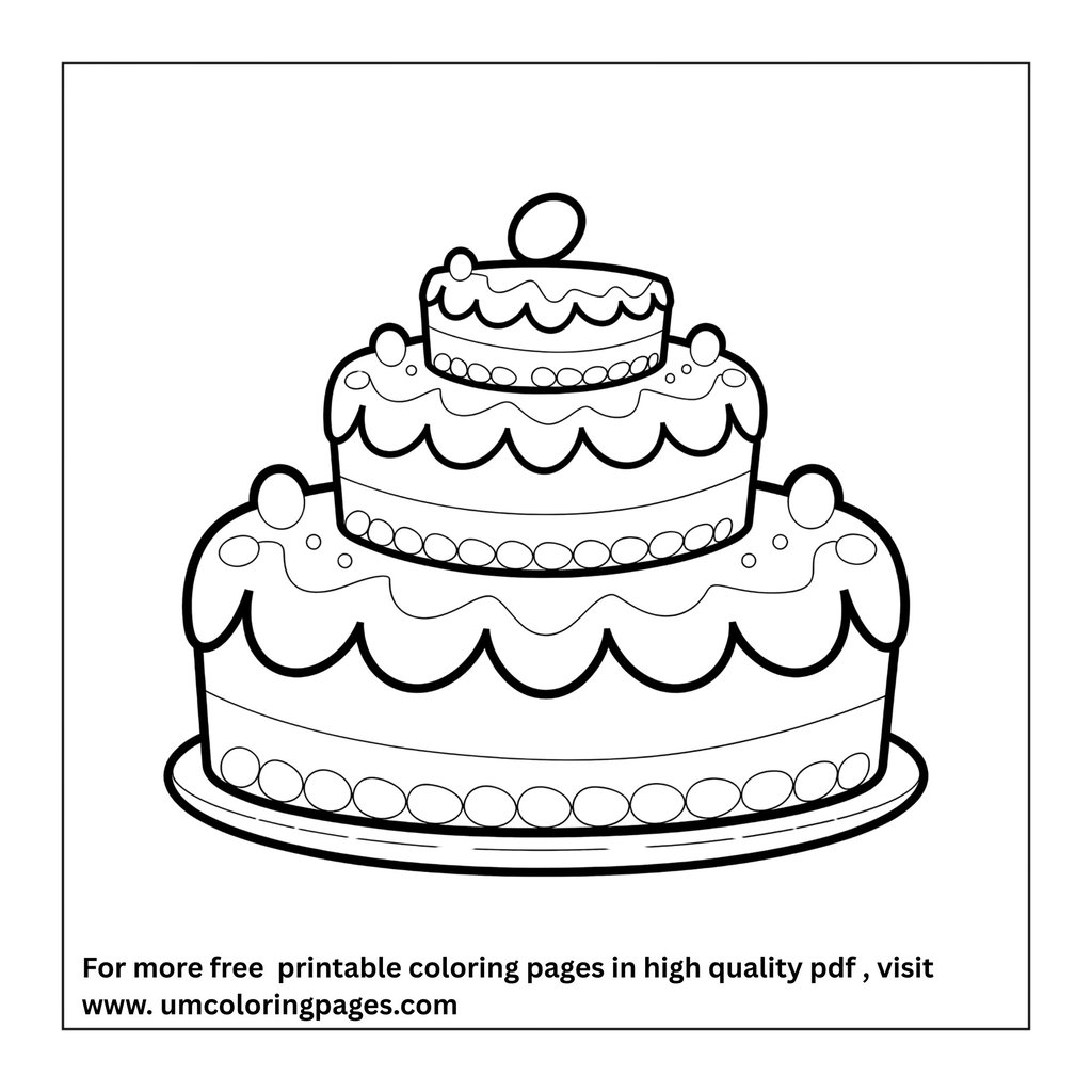 cute cake dessert coloring sheet