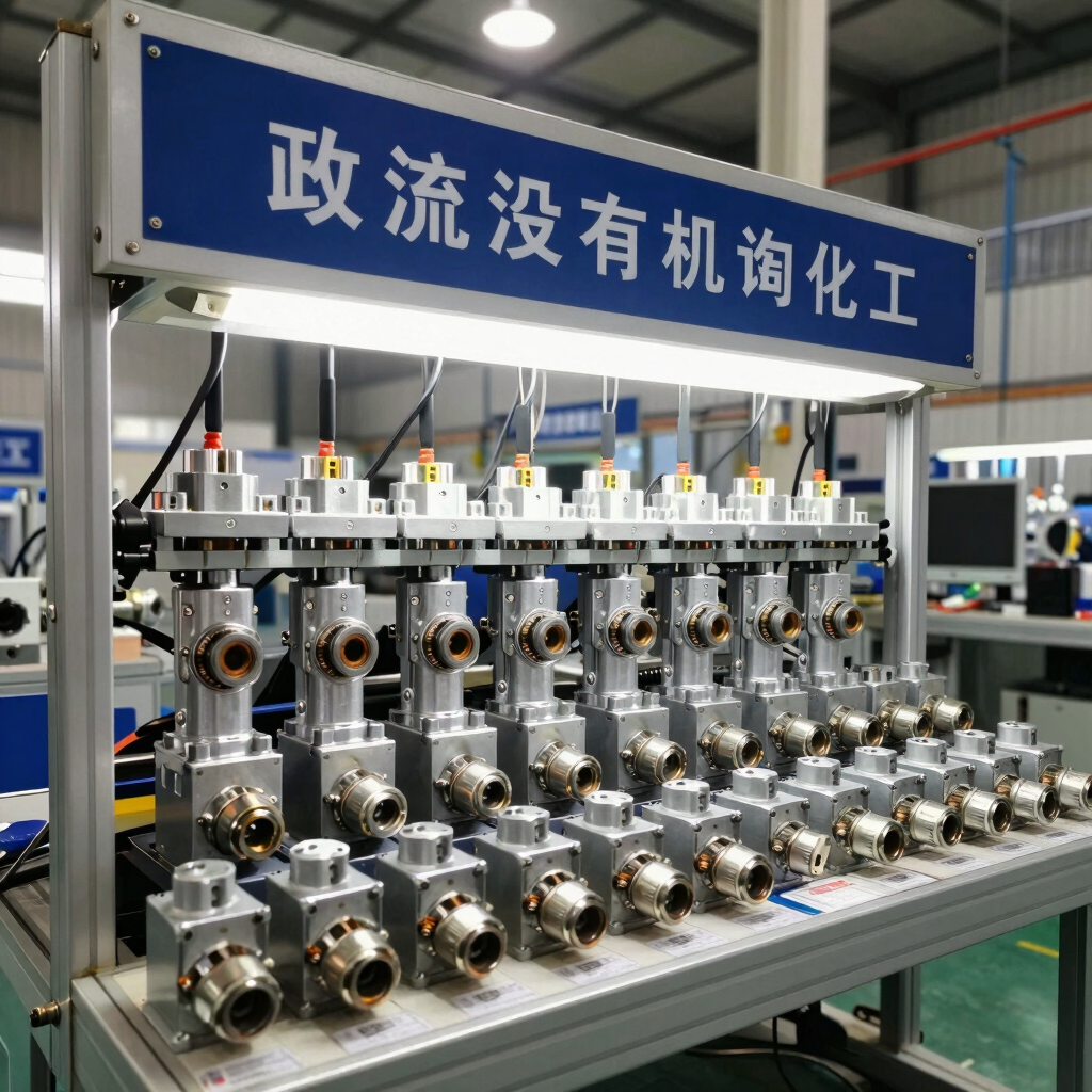 Close-up of a technician assembling high-voltage connectors in a clean workshop.