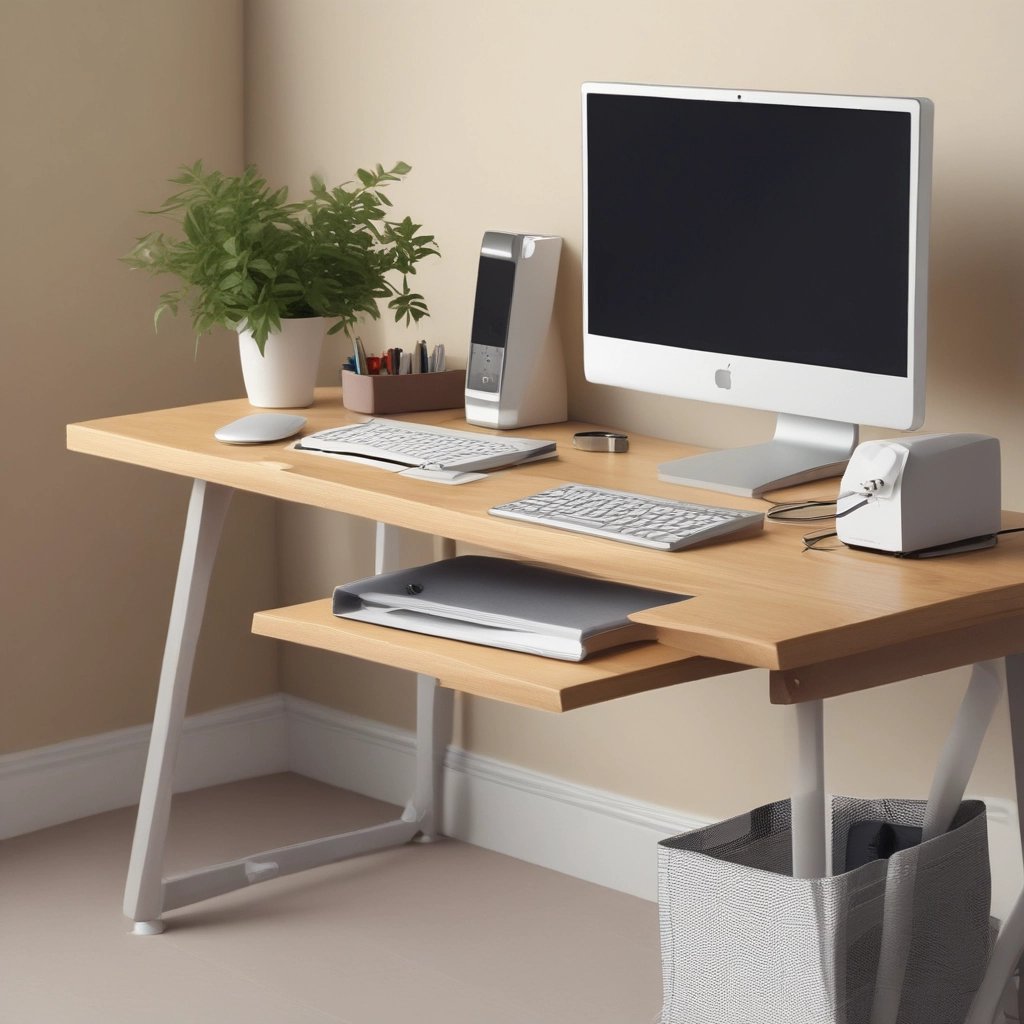 A modern workspace with eco-friendly construction blueprints and a tablet displaying droptt taxi service map.