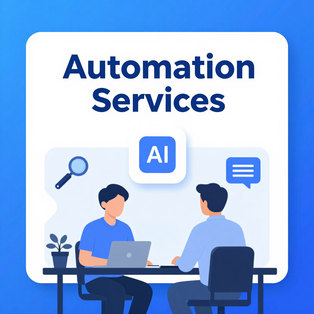 Illustration of AI-powered automation processes connecting various business tools.