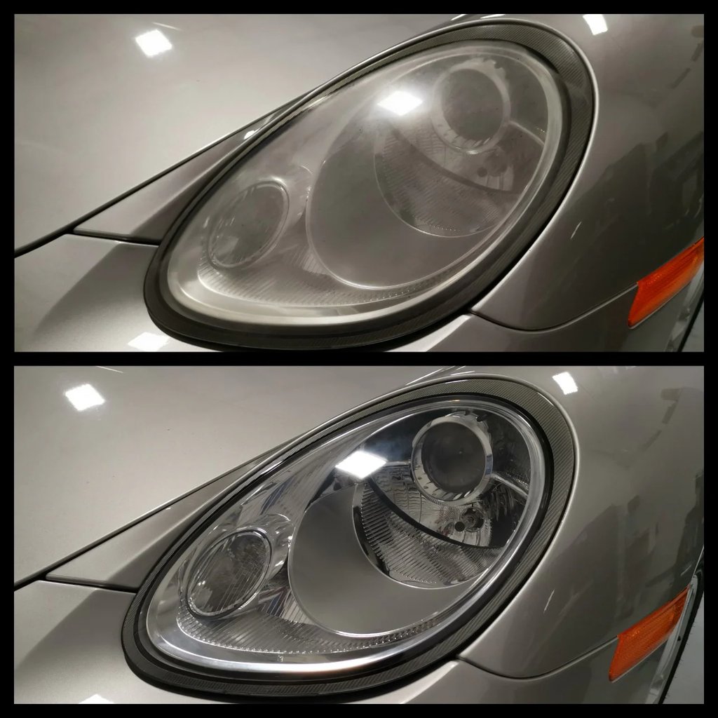 Posrche 911 results of headlight restoration