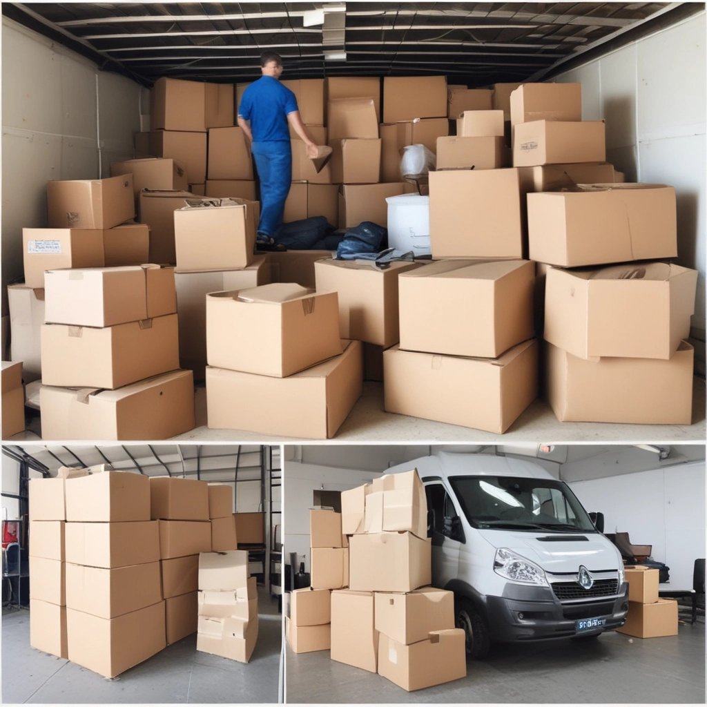 A clean white Luton van parked outside a London townhouse, ready for loading.