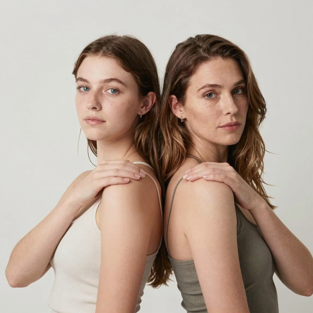 A stylish, neutral-toned living room is shown.