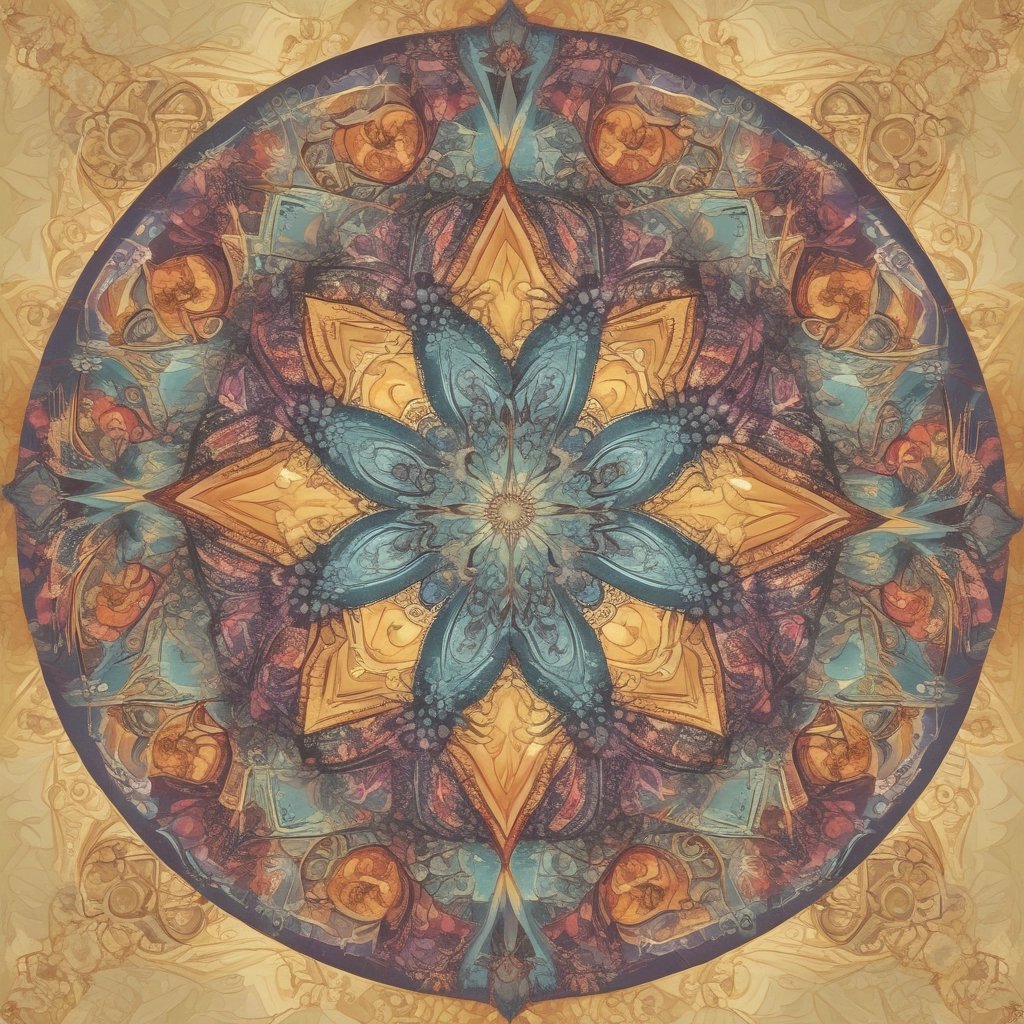 Pintura abstrata e colorida de uma flor em estilo → Caleidoscópio Anual .com.br.