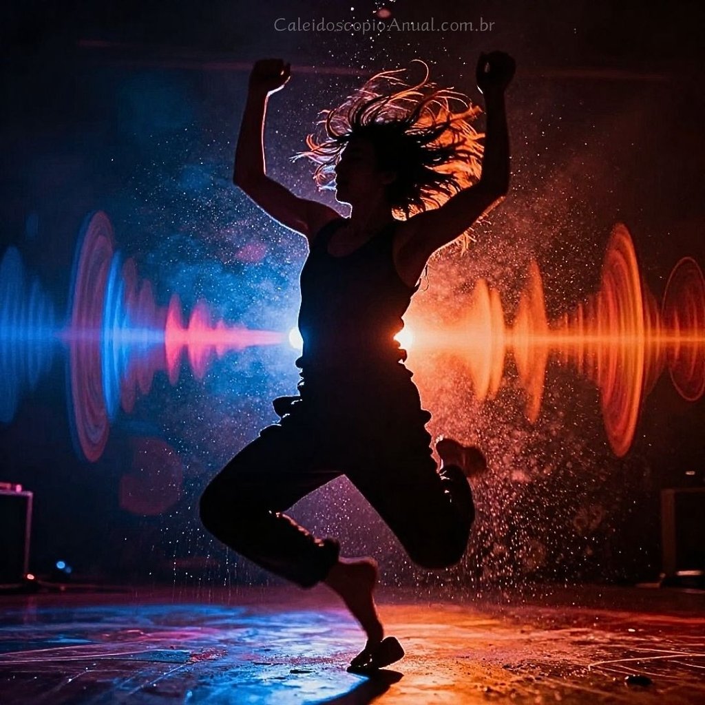 Dança catártica ritual: movimento intenso de liberação emocional com música para purificação corpo