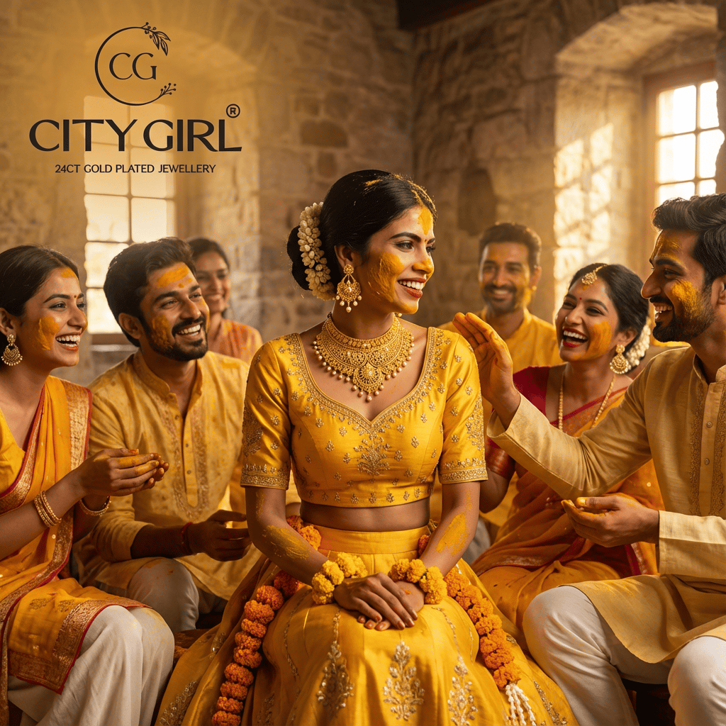 City Girl Jewellery 24ct Gold-Plated Bridal Set – Bridal Jewellery for Women