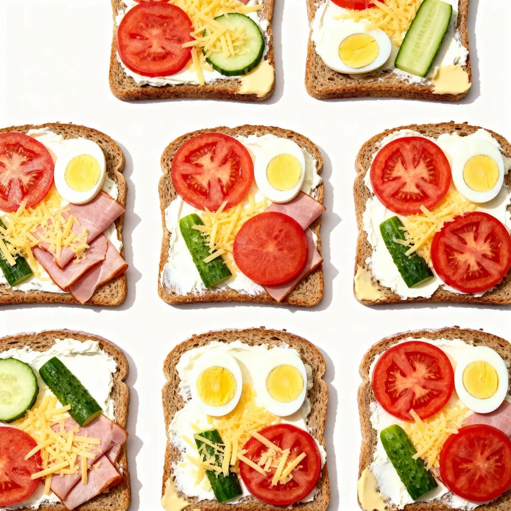 Demenzfreundliche Mini-Sandwiches bunt angerichtet