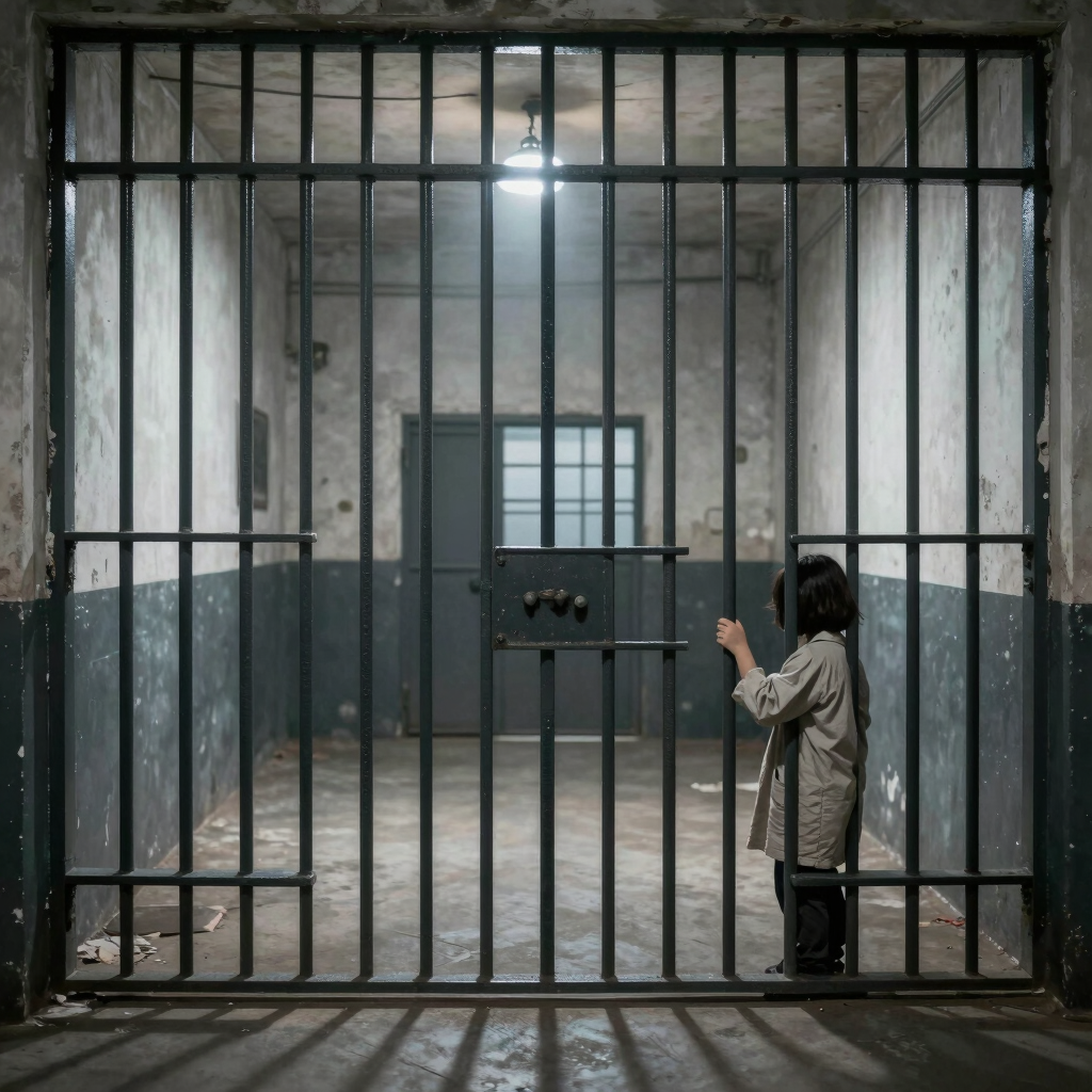 A professional lawyer discussing legal documents with clients in a modern office.