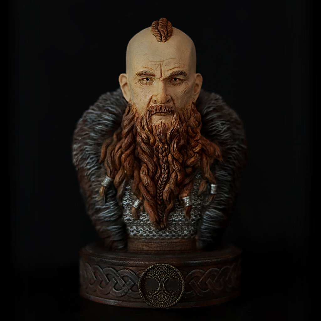 Detailed painted character bust created through professional 3D sculptural services