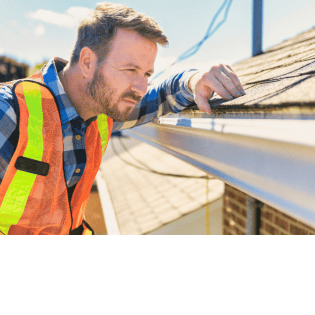 Gutter cleaning service Lakeland Florida inspecting gutter