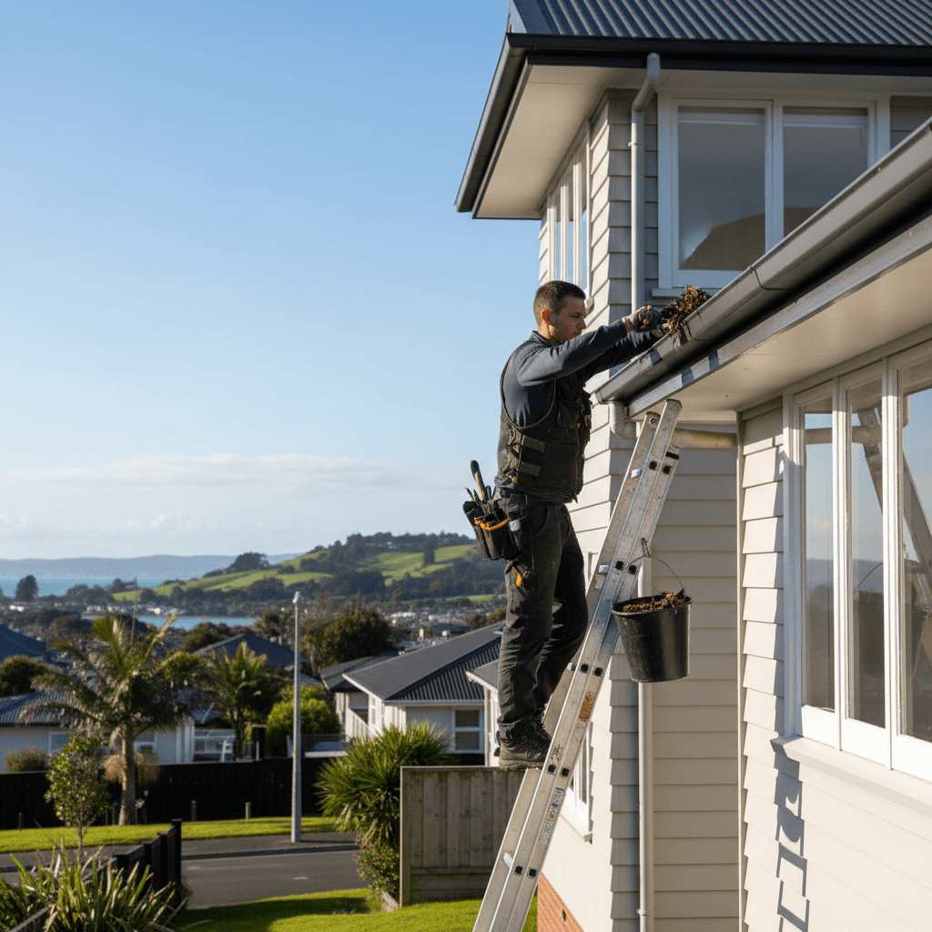 Gutter cleaning service in Lakeland Florida that cleans second floor gutters