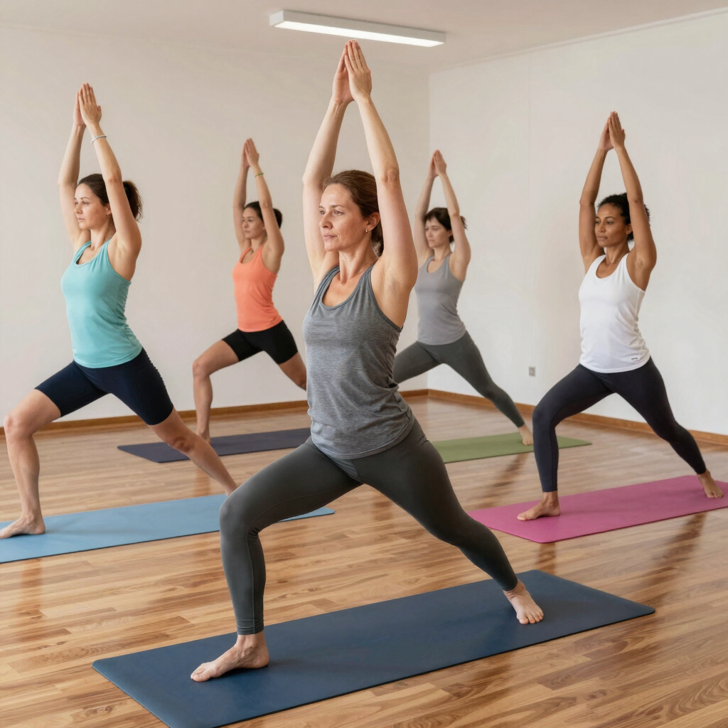Three women doing bridge pose yoga