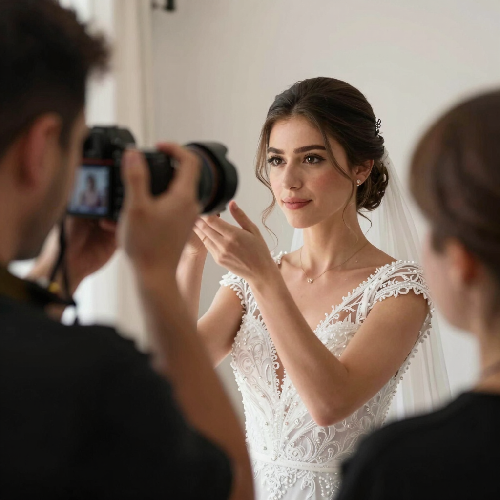 Minimalist photographer capturing a candid moment at a wedding with natural light.