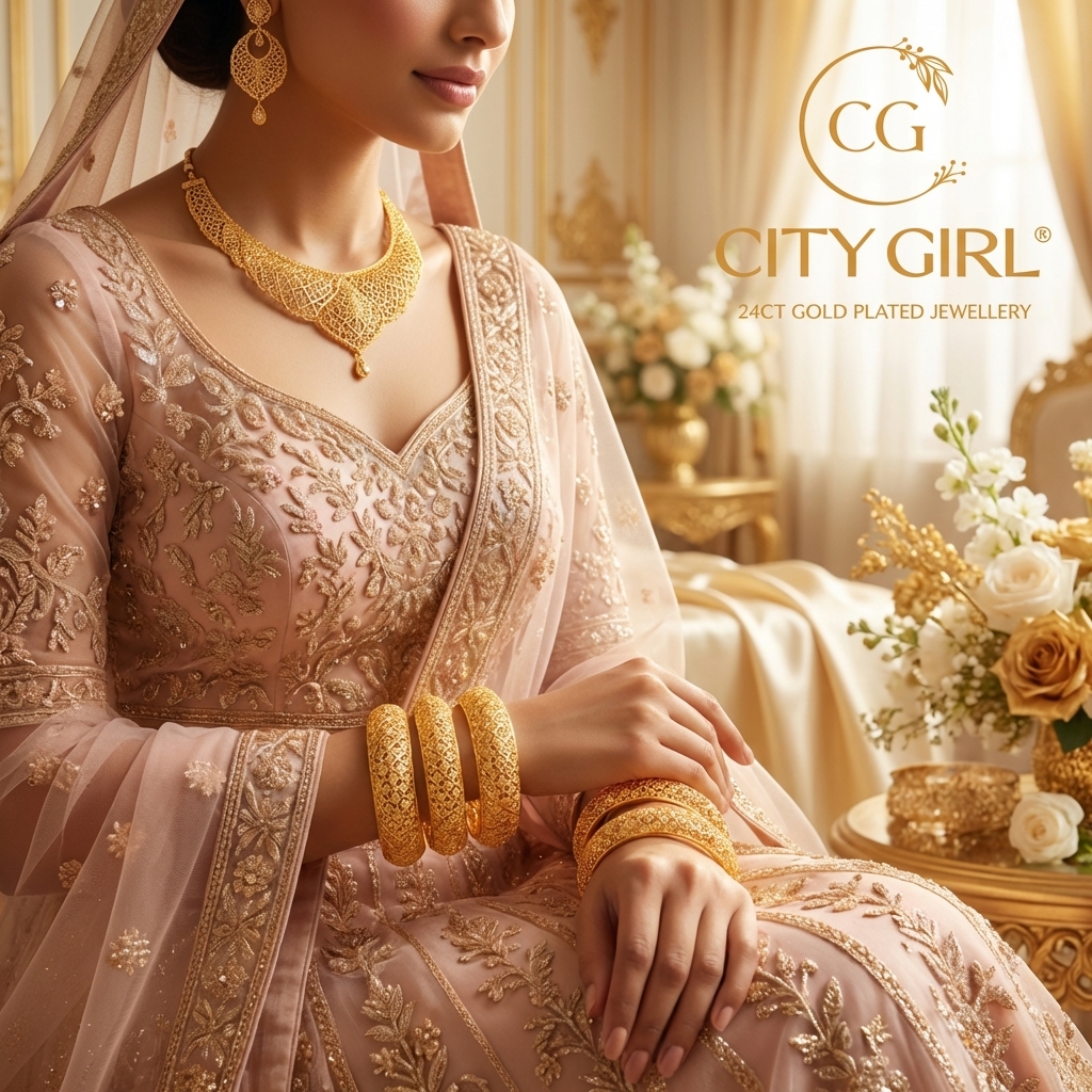 18K gold plated jali work party wear bangles — City Girl Jewellery | goldcoveringbangles.com