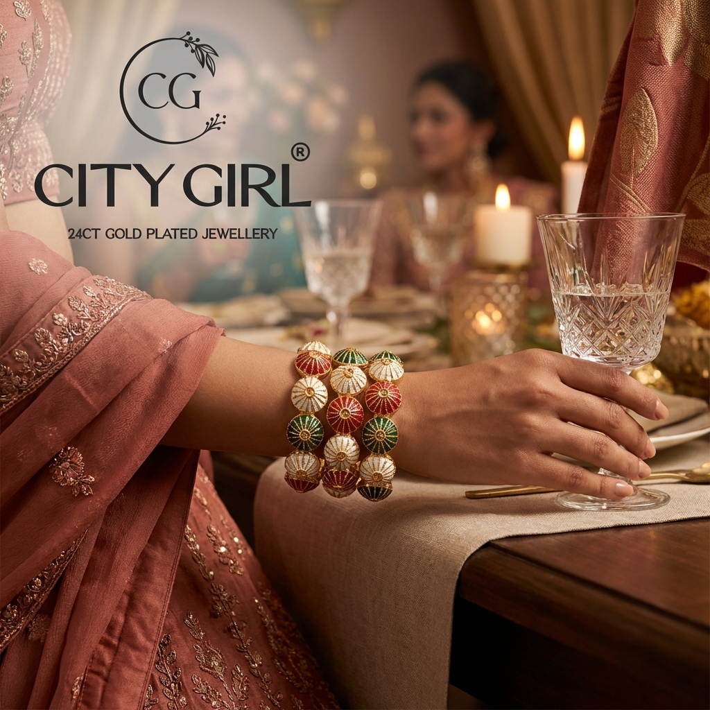 goldcoveringbangles.com - City Girl Jewellery - Party Wear Kangans - 18K Gold Plated Bangles