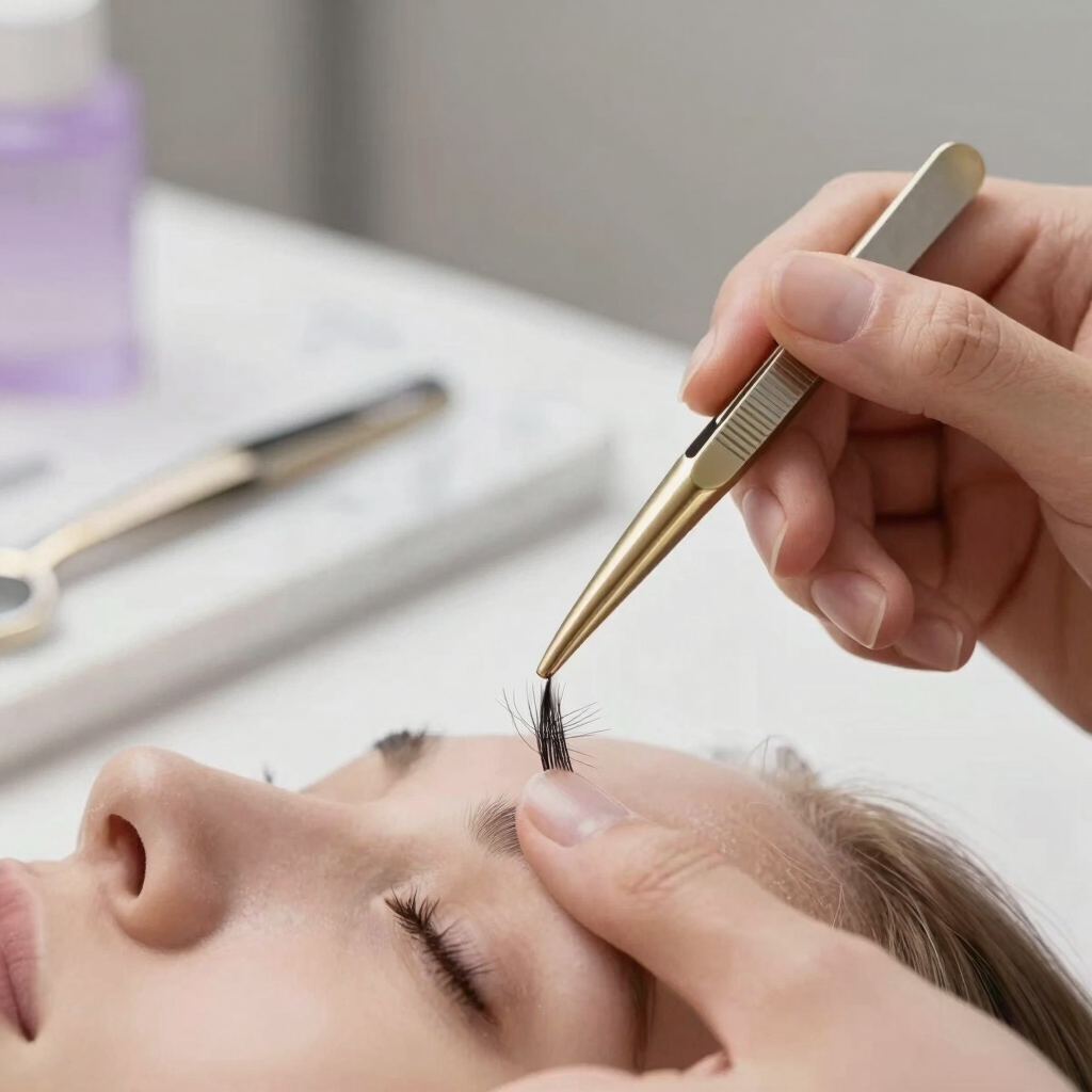 A serene close-up of a softly glowing phoenix feather resting on a smooth lavender background.