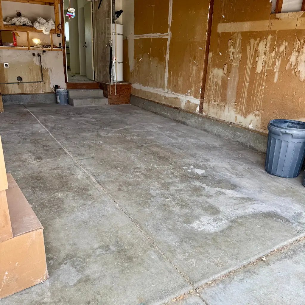 empty garage after construction removal