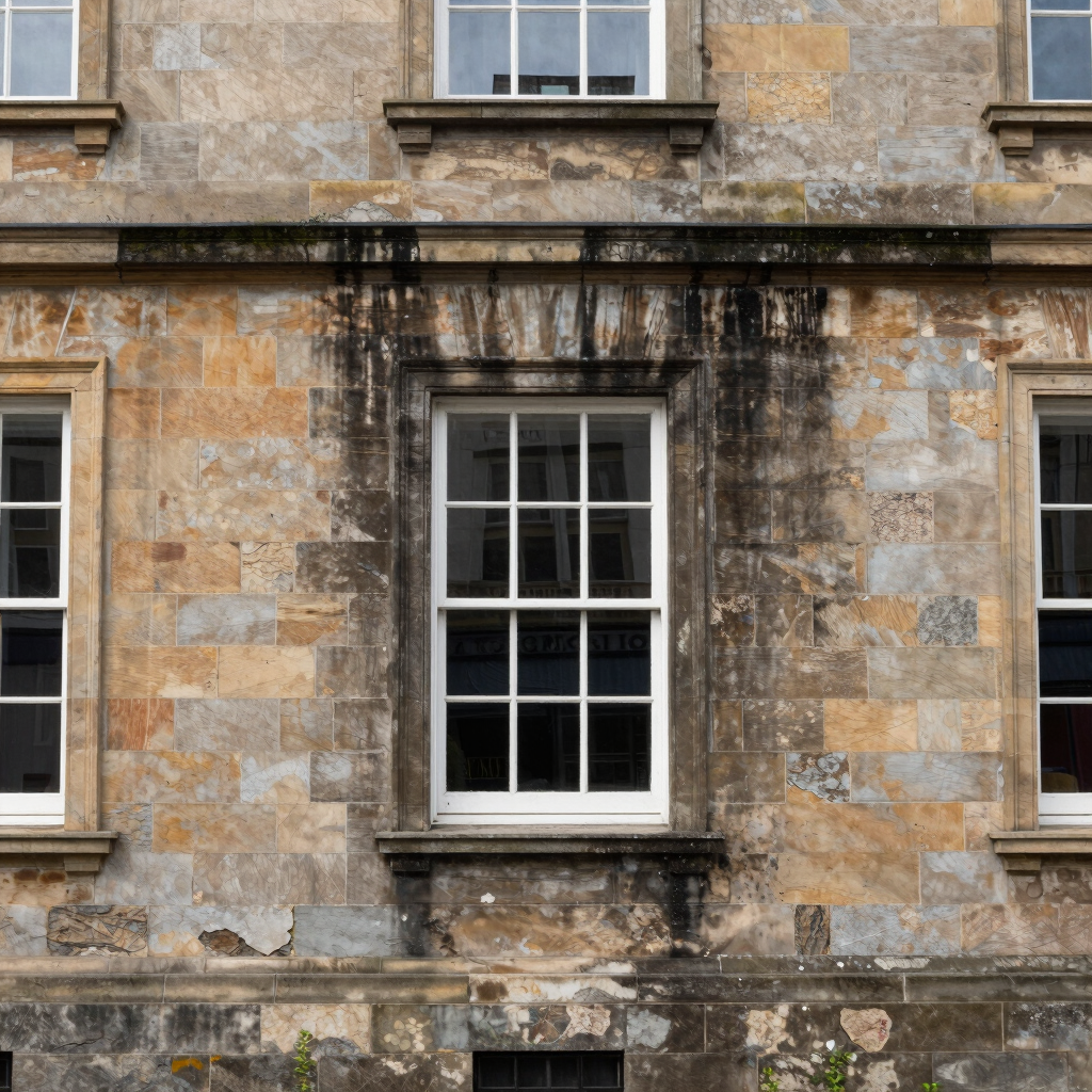 Removal of Biofilm and pollution staining on heritage building
