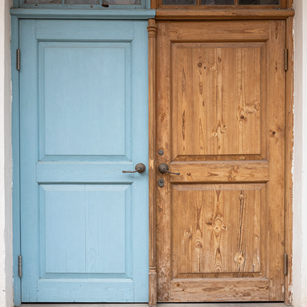 Paint stripping wooden doors and windows in Christchurch, New Zealand