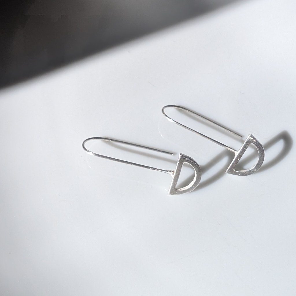 Geometric half circle earrings