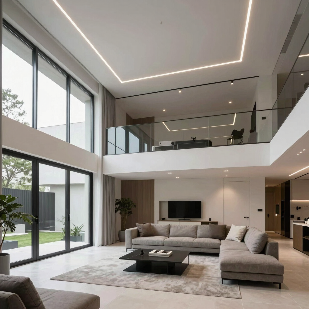 An intimate boutique interior featuring custom shelving and soft ambient light.