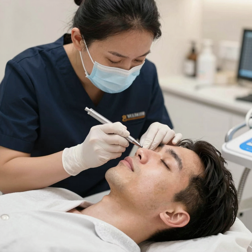 a person getting a tattoo
