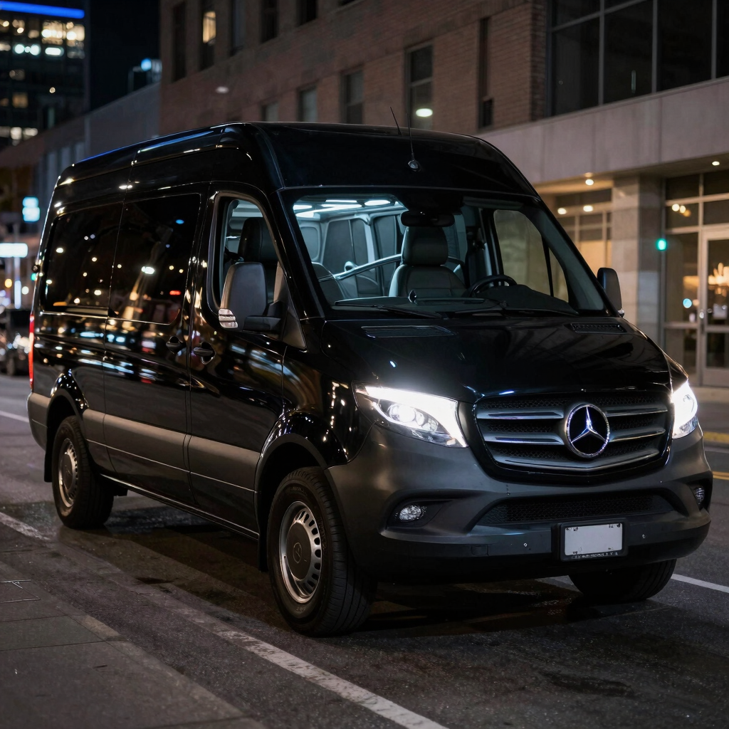 mercedes sprinter van Luxury Van night view   VIREMONT CHAUFFUER  Toronto