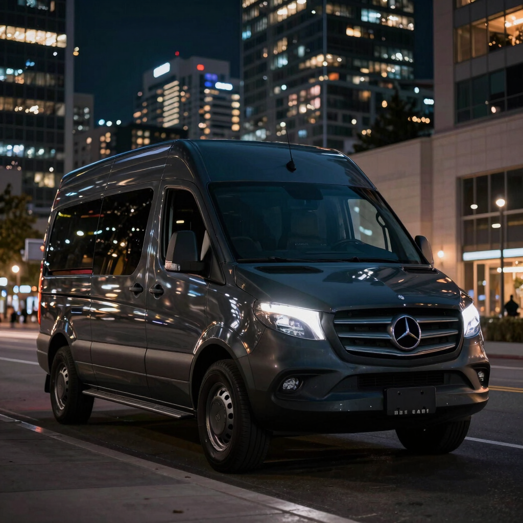 mercedes sprinter van Luxury Van night view   VIREMONT CHAUFFUER  Toronto