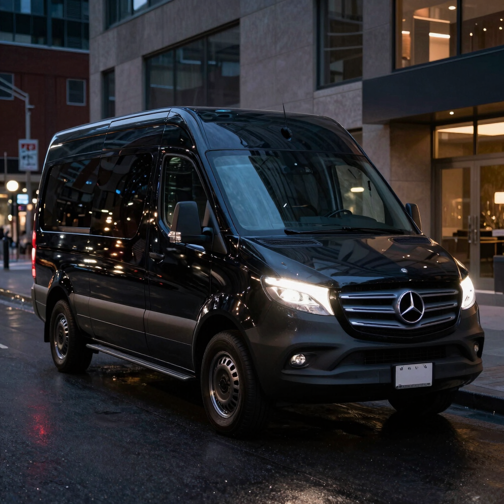 mercedes sprinter van Luxury Van night view   VIREMONT CHAUFFUER  Toronto