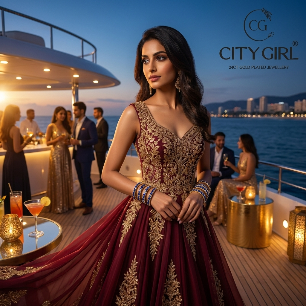 gold covering bangles - City Girl Jewellery - daily party wear gold bangles with CZ Stones