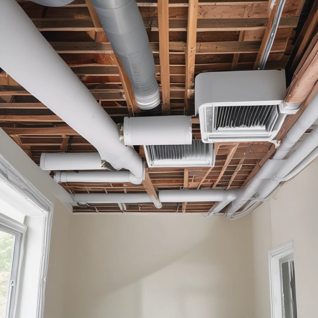 Technician carefully cleaning air ducts in a cozy North Carolina home.