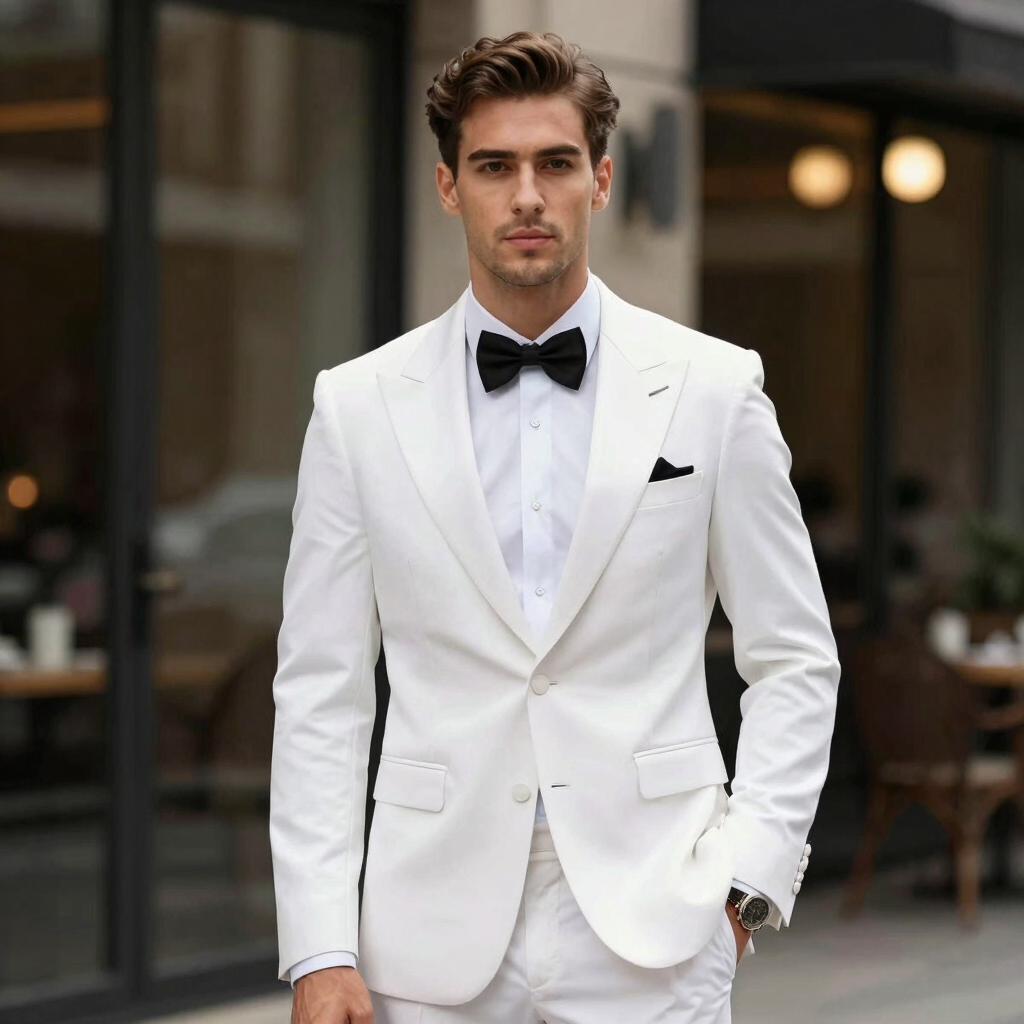 man standing near white wall