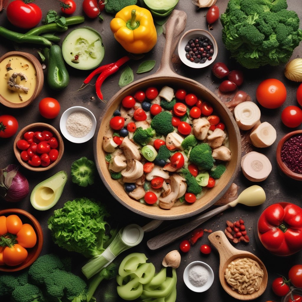 A vibrant display of fresh fruits and vegetables symbolizing healthy nutrition.