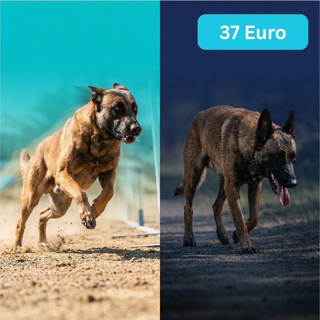 Sporthund mit Energieverlust – volle Energie vs. Erschöpfung im Training