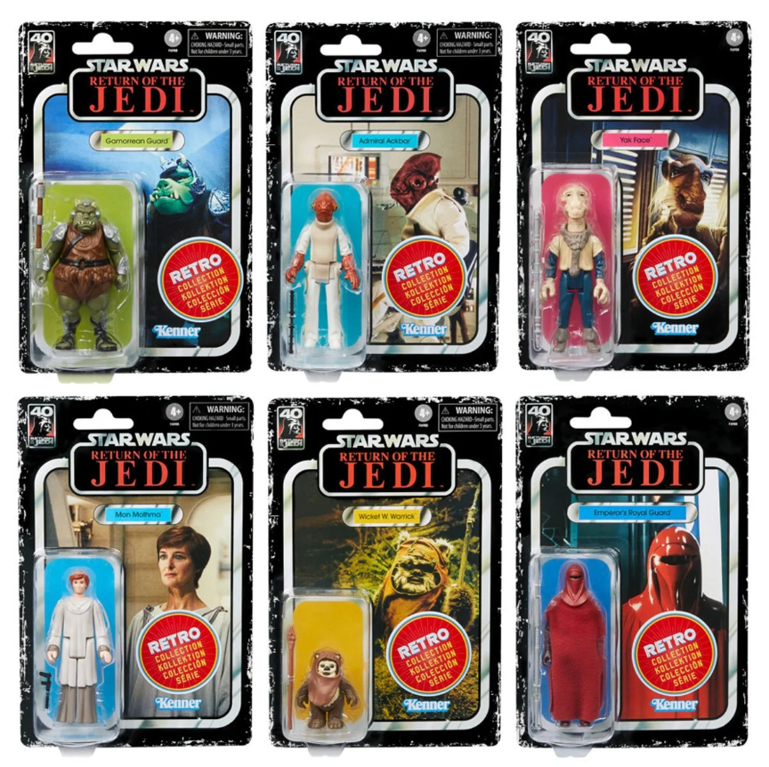 Star Wars The Retro Collection Return of the Jedi 3 3/4-Inch Action Figures Set of 6 - Exclusive
