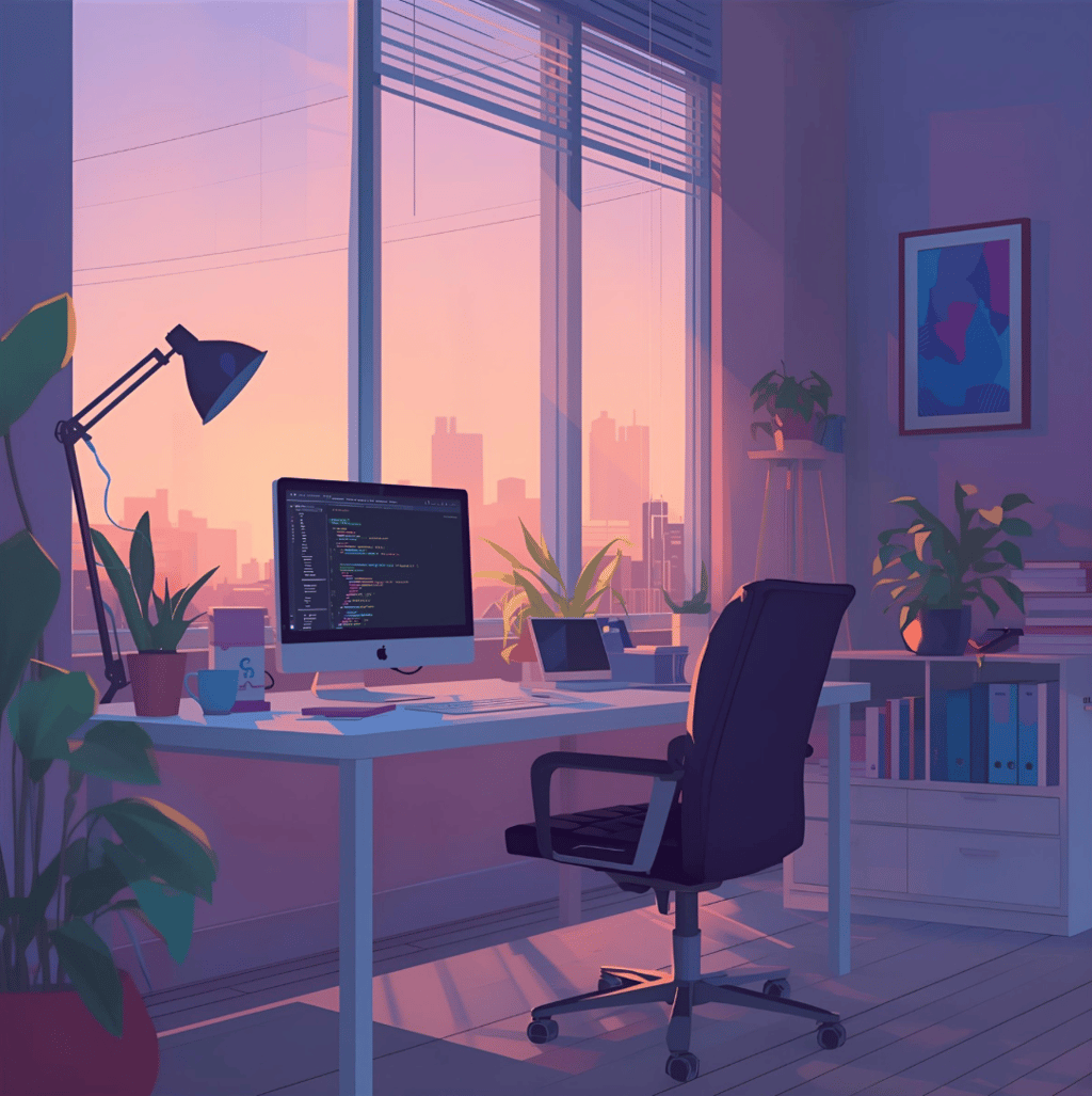 chaise de bureau douce soir travail scolaire études ordinateur Mac