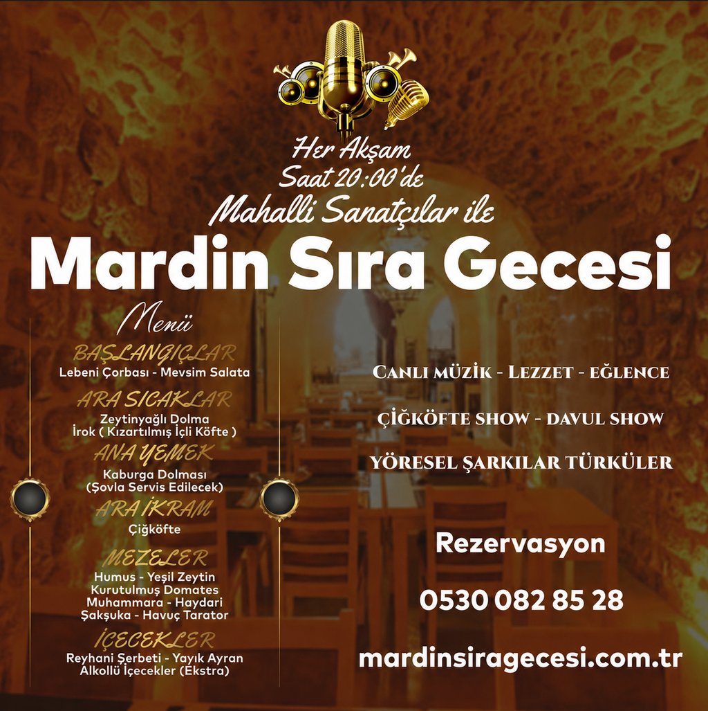Mardin Sıra Gecesi Fix Menü