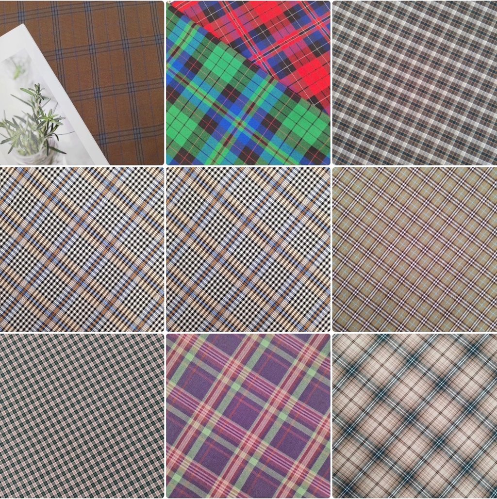 checked yarn dyed fabric swatch