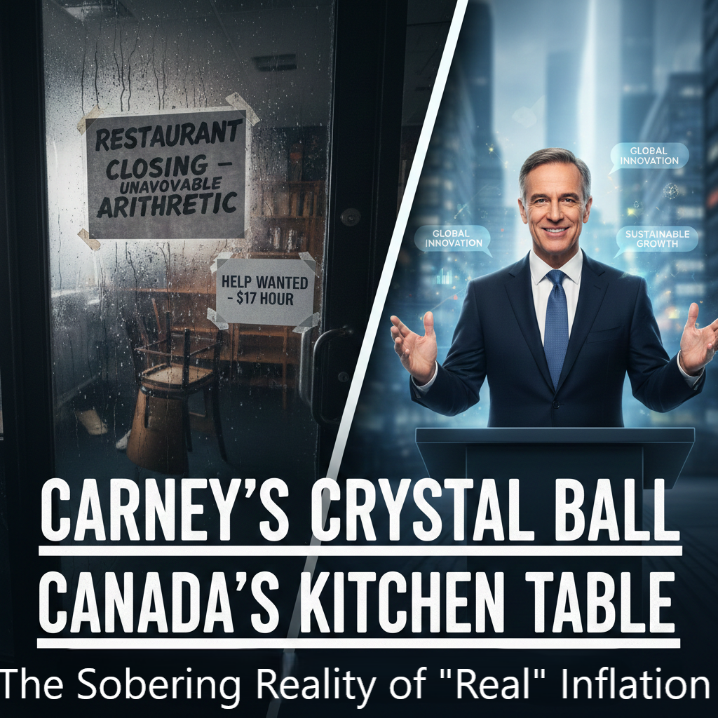 a man in a suit and tie standing in front of a table with a sign