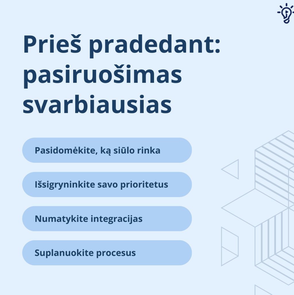 Pasiruošimas prieš įsigyjant LMS
