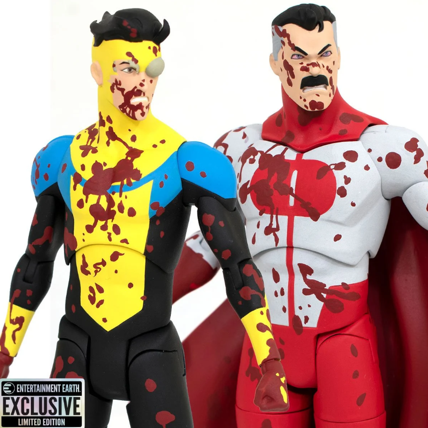 Invincible Bloody Omni-Man and Invincible Deluxe Action Figure 2-Pack - Entertainment Earth Exclusiv