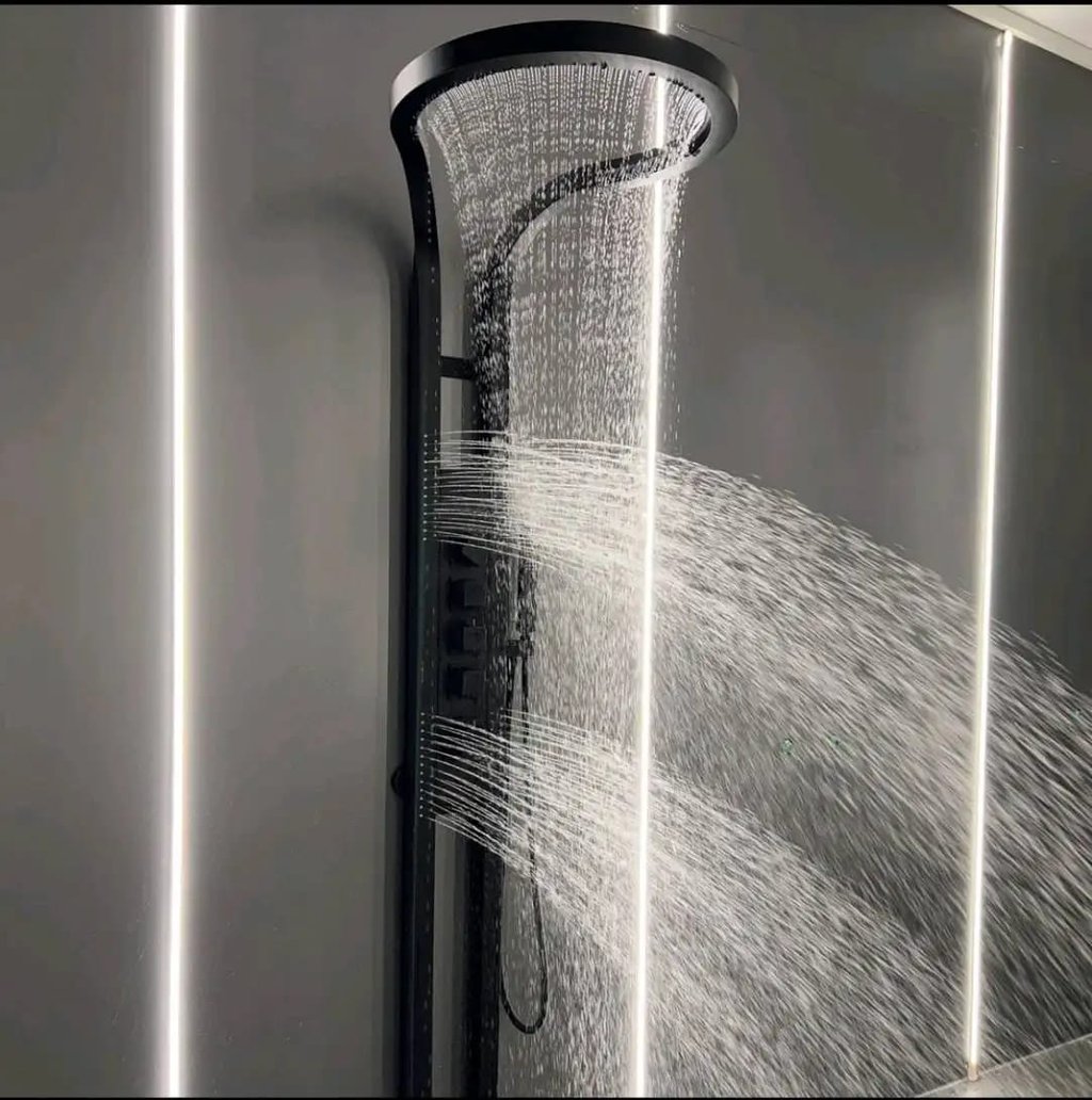 a shower head with a shower head and a shower head