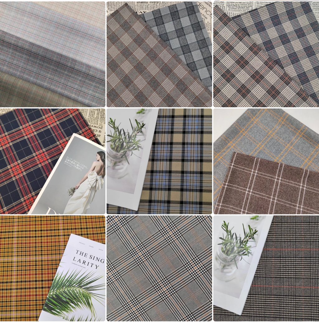 twill plaid fabric sample