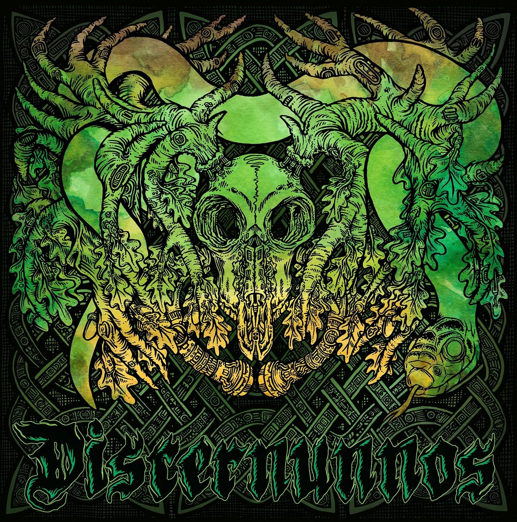 'Discernnunos' 12" LP Cover and Typography. Ink and Watercolour. Digital Layering.  