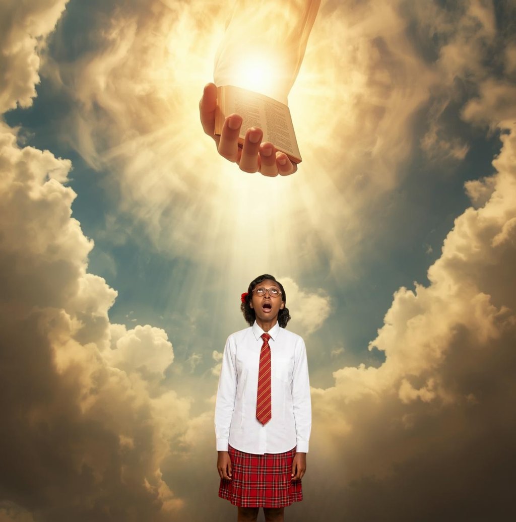 Symbolic image of God's guidance and faith encouragement