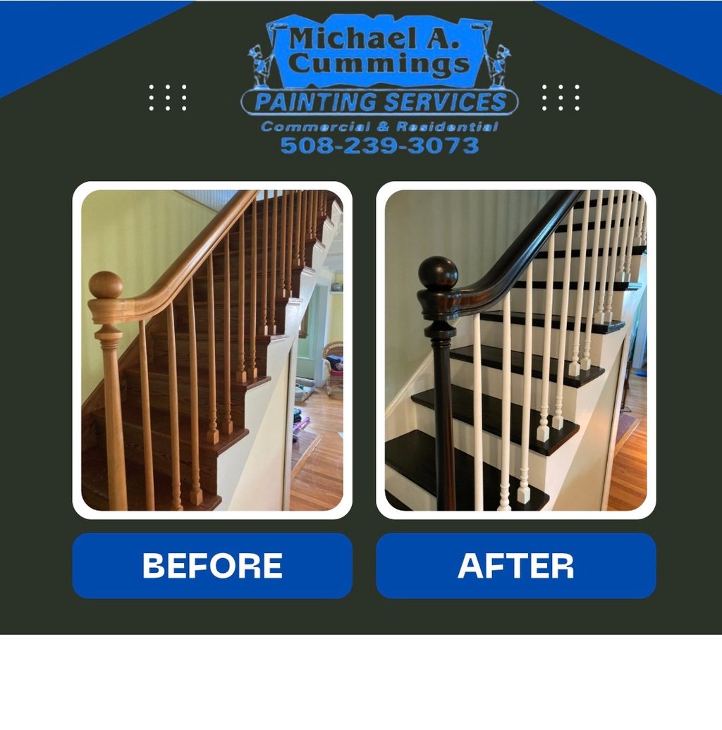 old interior outdated wood restored with benjamin moore paints by michael cummings painting