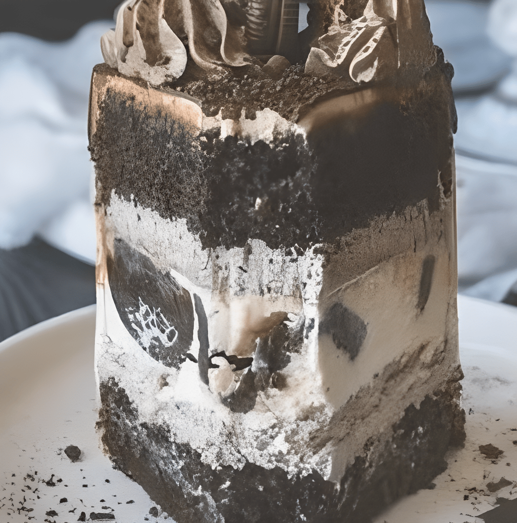 a cake with a chocolate frosting on top of it