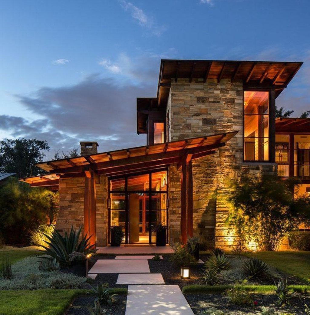 fachada rustica com revestimento de pedra