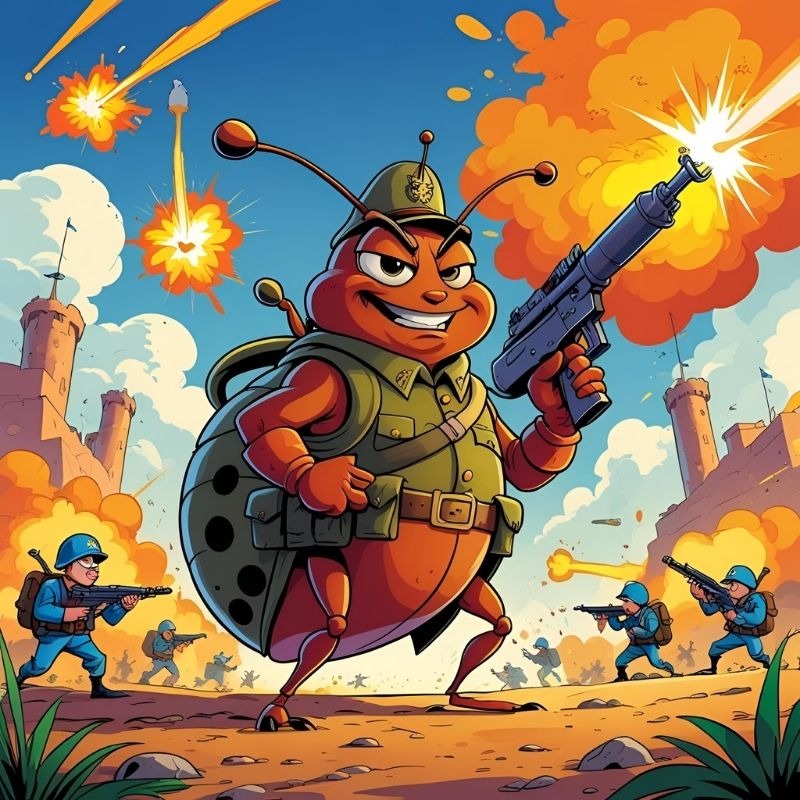 a bed bug platoon causes chaos on Earth