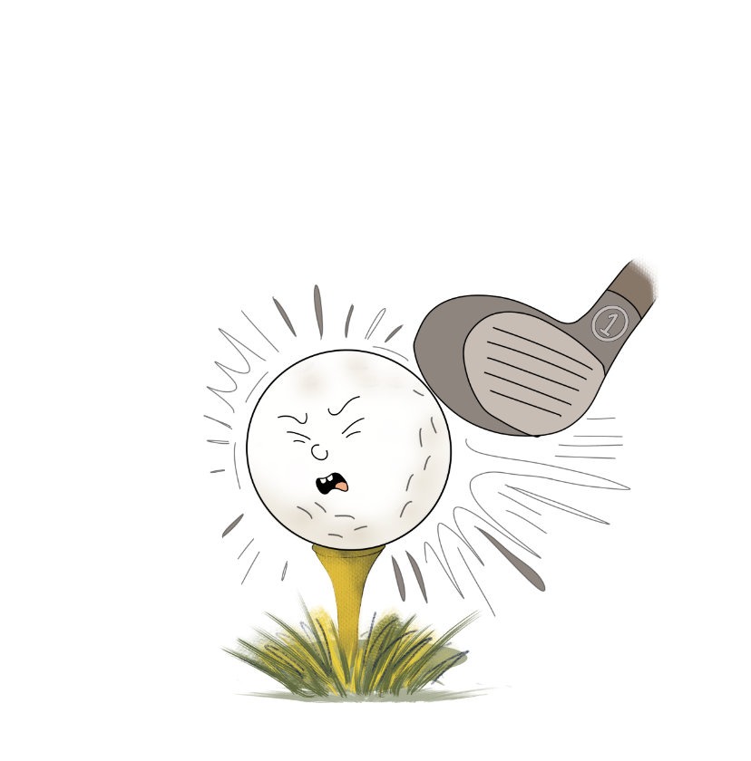 golf ball being smashed by a number 1 club